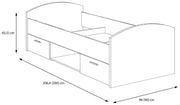 Jugendbett Einzelbett WINNIE Optik Old Wood Vintage von Forte
