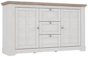 Sideboard Kommode ILOPPA 2-trg. 3 Schubladen Optik Schneeeiche Forte