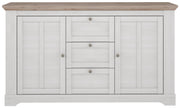 Sideboard Kommode ILOPPA 2-trg. 3 Schubladen Optik Schneeeiche Forte