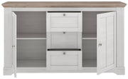 Sideboard Kommode ILOPPA 2-trg. 3 Schubladen Optik Schneeeiche Forte