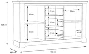 Sideboard Kommode ILOPPA 2-trg. 3 Schubladen Optik Schneeeiche Forte