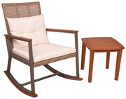 Garten Schaukelstuhl Gartenstuhl Set SINOLA inkl. Tisch und Auflagen