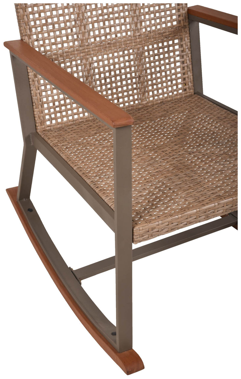 Garten Schaukelstuhl Gartenstuhl Set SINOLA inkl. Tisch und Auflagen