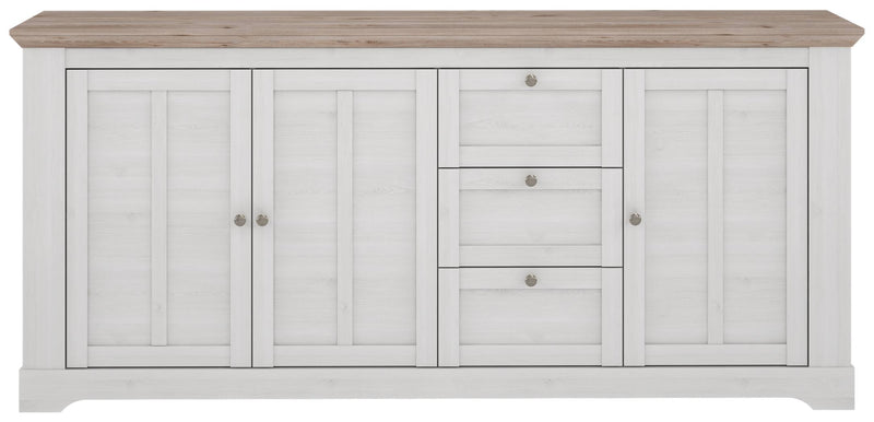 Sideboard ILOPPA 3 Türen 3 Schubladen Optik Schneeeiche von Forte