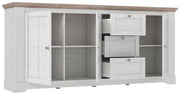 Sideboard ILOPPA 3 Türen 3 Schubladen Optik Schneeeiche von Forte