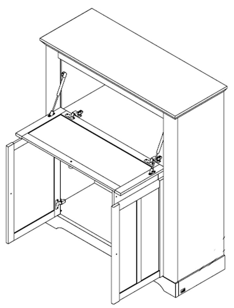 Barschrank Highboard ILOPPA 2-trg. 1 Klappe Optik Schneeeiche Forte