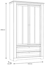 Vitrinenschrank ILOPPA 2-trg. 2 Schubladen Optik Schneeeiche Forte