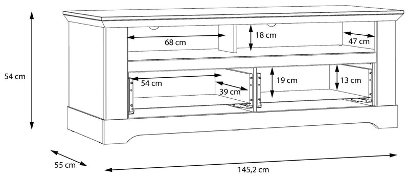 Lowboard TV-Kommode ILOPPA 2 Schubladen Optik Schneeeiche von Forte