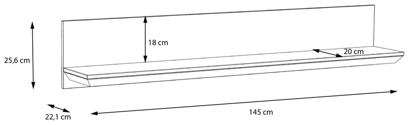 Wandboard ILOPPA 145 cm Optik Schneeeiche von Forte