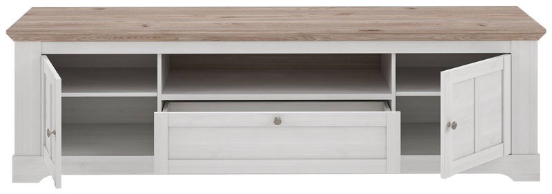 ILOPPA 3 Wohnzimmer 5-tlg. Komplettset Schneeeiche Optik + Beleuchtung