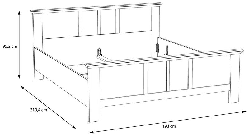 Doppelbett Bett ILOPPA 180 x 200 cm Optik Schneeeiche von Forte