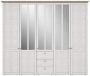 Kleiderschrank ILOPPA 5 Türen 3 Schubladen Optik Schneeeiche Forte