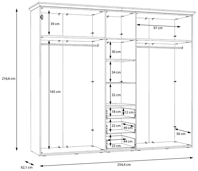 ILOPPA Schlafzimmer-Set 4-tlg. Optik Schneeeiche von Forte