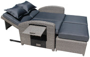 Multifunktions-Sofa Gartensofa NIZZA mit Liegefunktion und Klapptisch