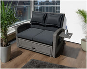 Multifunktions-Sofa Gartensofa NIZZA mit Liegefunktion und Klapptisch