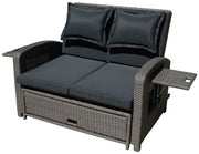 Multifunktions-Sofa Gartensofa NIZZA mit Liegefunktion und Klapptisch