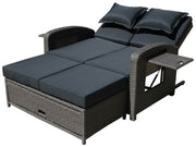 Multifunktions-Sofa Gartensofa NIZZA mit Liegefunktion und Klapptisch