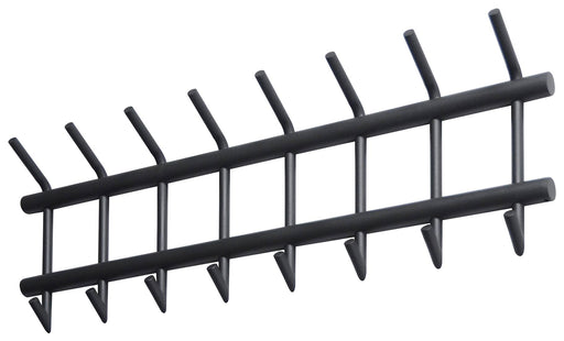 Wandgarderobe Garderobe MATT 32 mit zwei Reihen à acht Haken in Gesamtansicht von vorne.