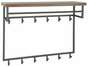 Garderobe Wandgarderobe DAYTON 12 Haken Hutablage aus Saja Nussbaum