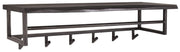 Garderobe Wandgarderobe YUKON 6 Haken Hutablage Stahl Akazie Schwarz