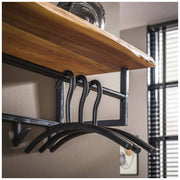Wandgarderobe KANT Akazie massiv mit Baumkante und Stahl