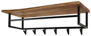 Wandgarderobe KANT Akazie massiv mit Baumkante und Stahl