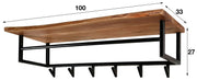 Wandgarderobe KANT Akazie massiv mit Baumkante und Stahl
