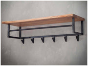 Wandgarderobe KANT Akazie massiv mit Baumkante und Stahl