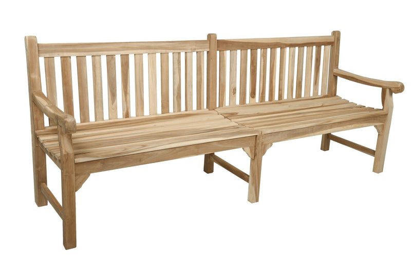 XXL Gartenbank MADURA 220 cm aus Teak mit Armlehne 5-Sitzer