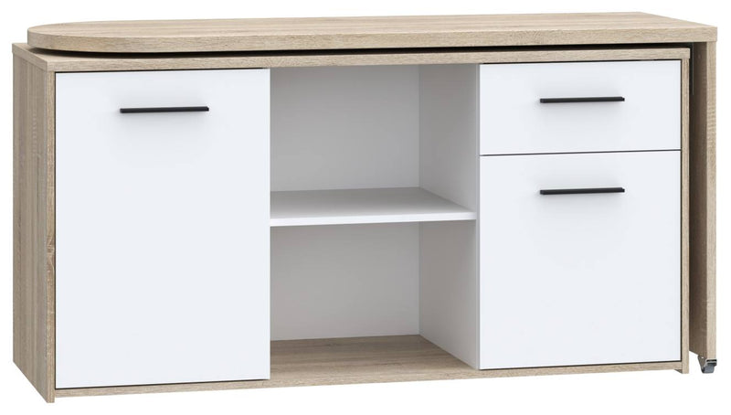 Arbeitstisch Schreibtisch ALIKLIA Optik Sonoma Eiche und Weiß Forte