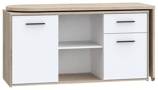 Arbeitstisch Schreibtisch ALIKLIA Optik Sonoma Eiche und Weiß Forte