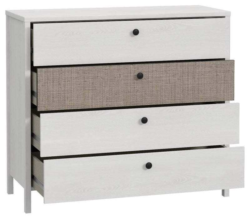 Schubladenkommode MOONDUST Schneeeiche / Geflechtoptik von Forte