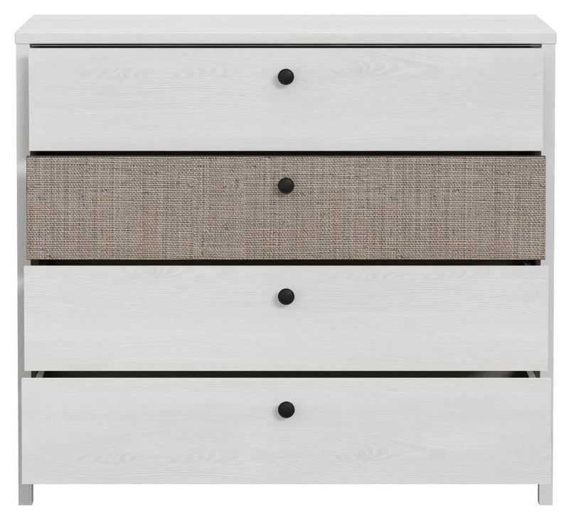 Schubladenkommode MOONDUST Schneeeiche / Geflechtoptik von Forte