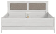 Doppelbett MOONDUST 180 x 200 cm Schneeeiche / Geflechtoptik Forte