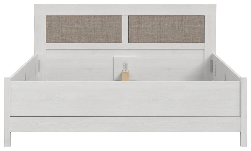 Doppelbett MOONDUST 180 x 200 cm Schneeeiche / Geflechtoptik Forte
