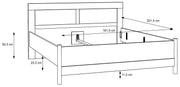 Doppelbett MOONDUST 180 x 200 cm Schneeeiche / Geflechtoptik Forte