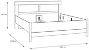 Doppelbett MOONDUST 180 x 200 cm Schneeeiche / Geflechtoptik Forte