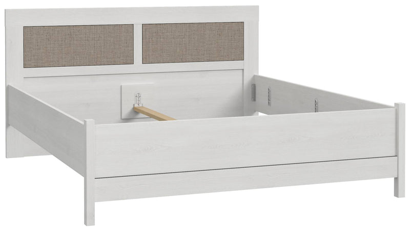MOONDUST Schlafzimmer-Set 4-tlg. 180er Bett Schneeeiche Geflechtoptik