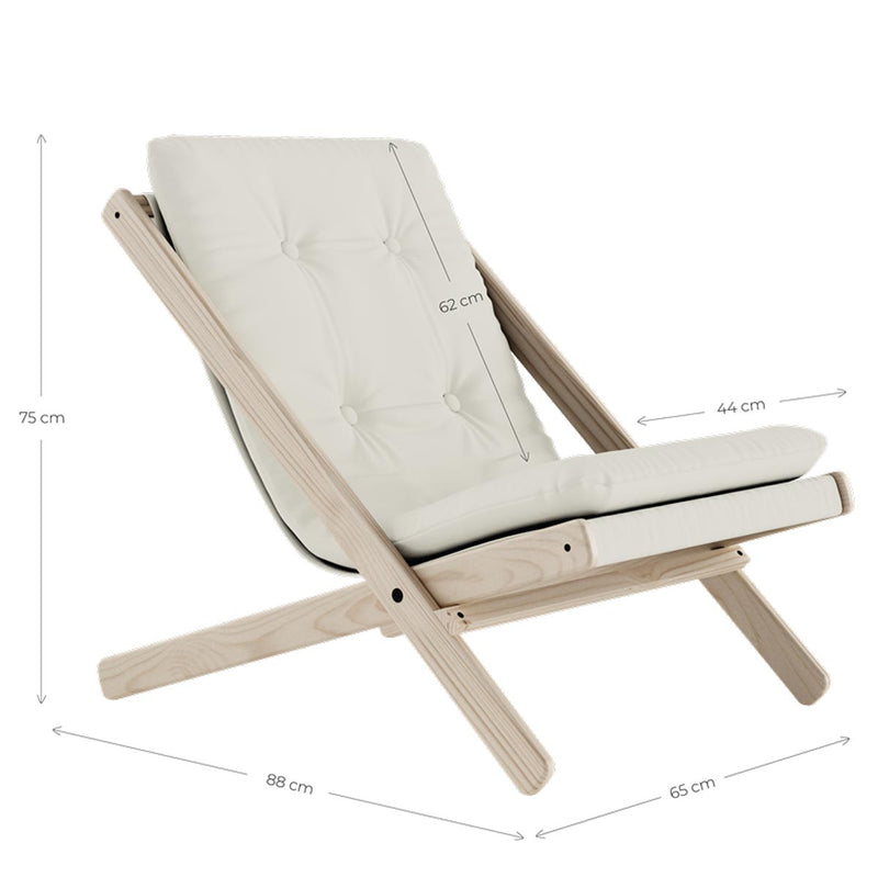 Design Klappsessel BOOGIE Beach Blue Buche massiv unfinished von Karup