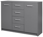 Sideboard Kommode ELENZIO 2T4S Graphit Grau mit 2 Türen 4 Schubladen