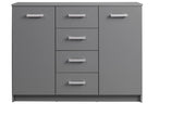 Sideboard Kommode ELENZIO 2T4S Graphit Grau mit 2 Türen 4 Schubladen