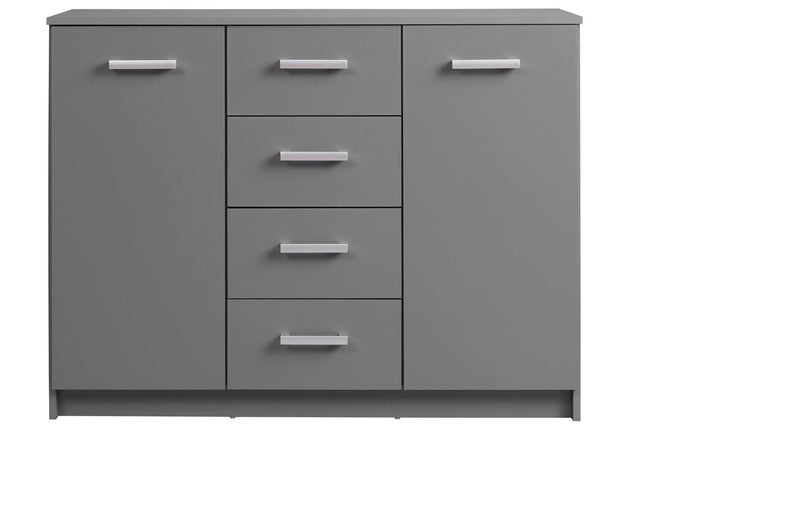 Sideboard Kommode ELENZIO 2T4S Graphit Grau mit 2 Türen 4 Schubladen