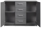 Sideboard Kommode ELENZIO 2T4S Graphit Grau mit 2 Türen 4 Schubladen