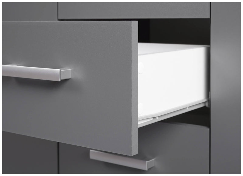 Sideboard Kommode ELENZIO 2T4S Graphit Grau mit 2 Türen 4 Schubladen