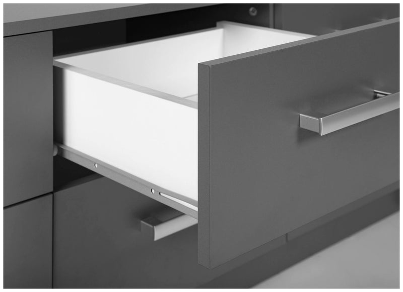 Schubladenkommode Lowboard ELENZIO 6 Graphit Grau mit 6 Schubladen