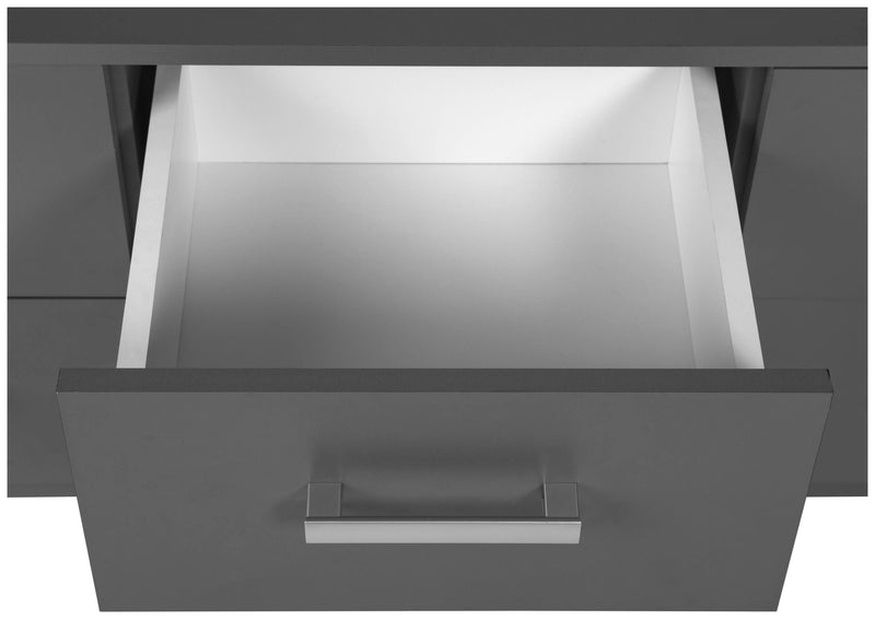 Schubladenkommode Lowboard ELENZIO 6 Graphit Grau mit 6 Schubladen