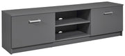 Lowboard TV-Kommode ELENZIO Graphit Grau mit 2 Türen und Gerätefach