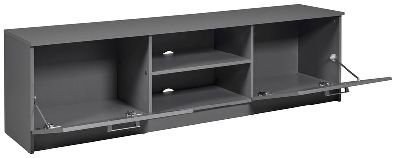 Lowboard TV-Kommode ELENZIO Graphit Grau mit 2 Türen und Gerätefach