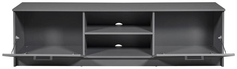 Lowboard TV-Kommode ELENZIO Graphit Grau mit 2 Türen und Gerätefach