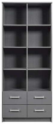 Regal Bücherregal ELENZIO Graphit Grau mit 4 Schubladen